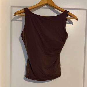 Elegant Brown Sleeveless Tank top